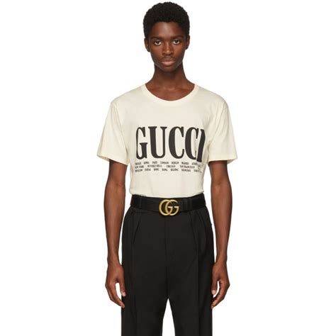 gucci cities shirt white|plain white Gucci shirt.